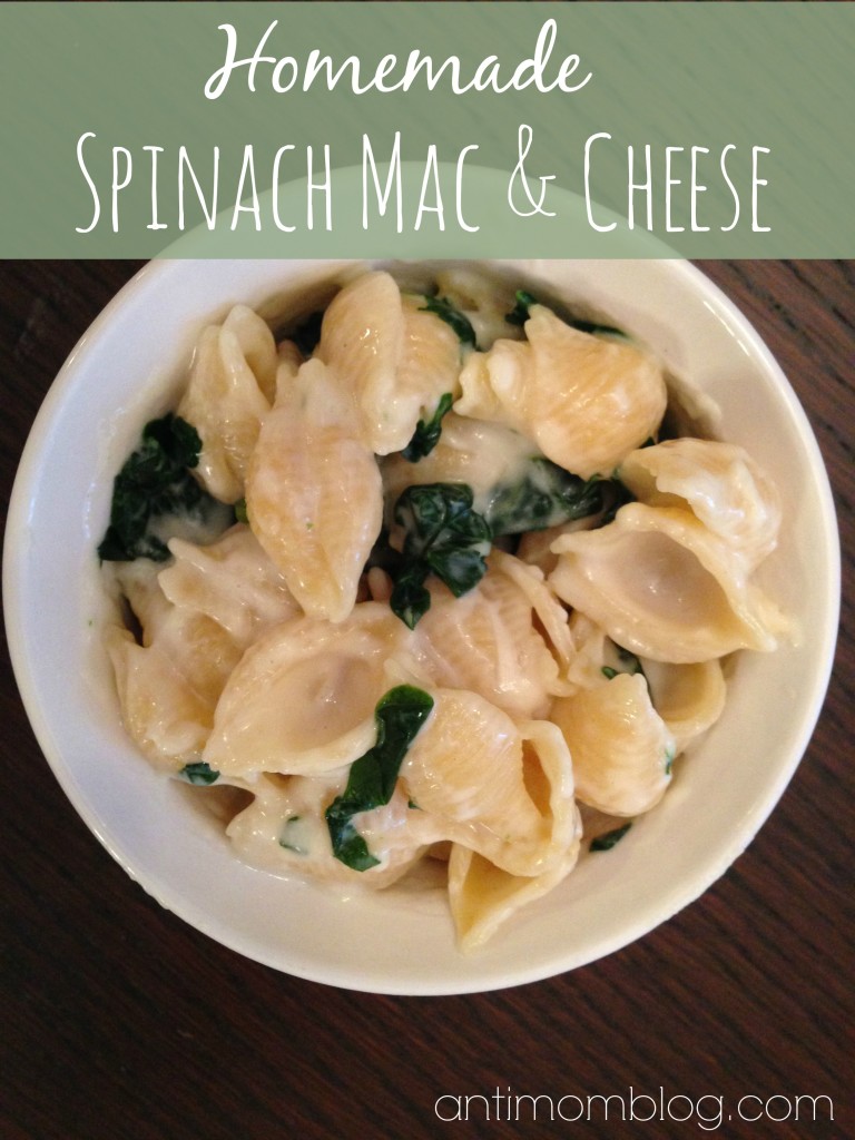 Homemade Spinach Mac and Cheese - The Anti Mom Blog