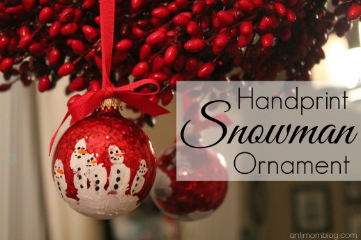 {DIY} Handprint Snowman Ornament